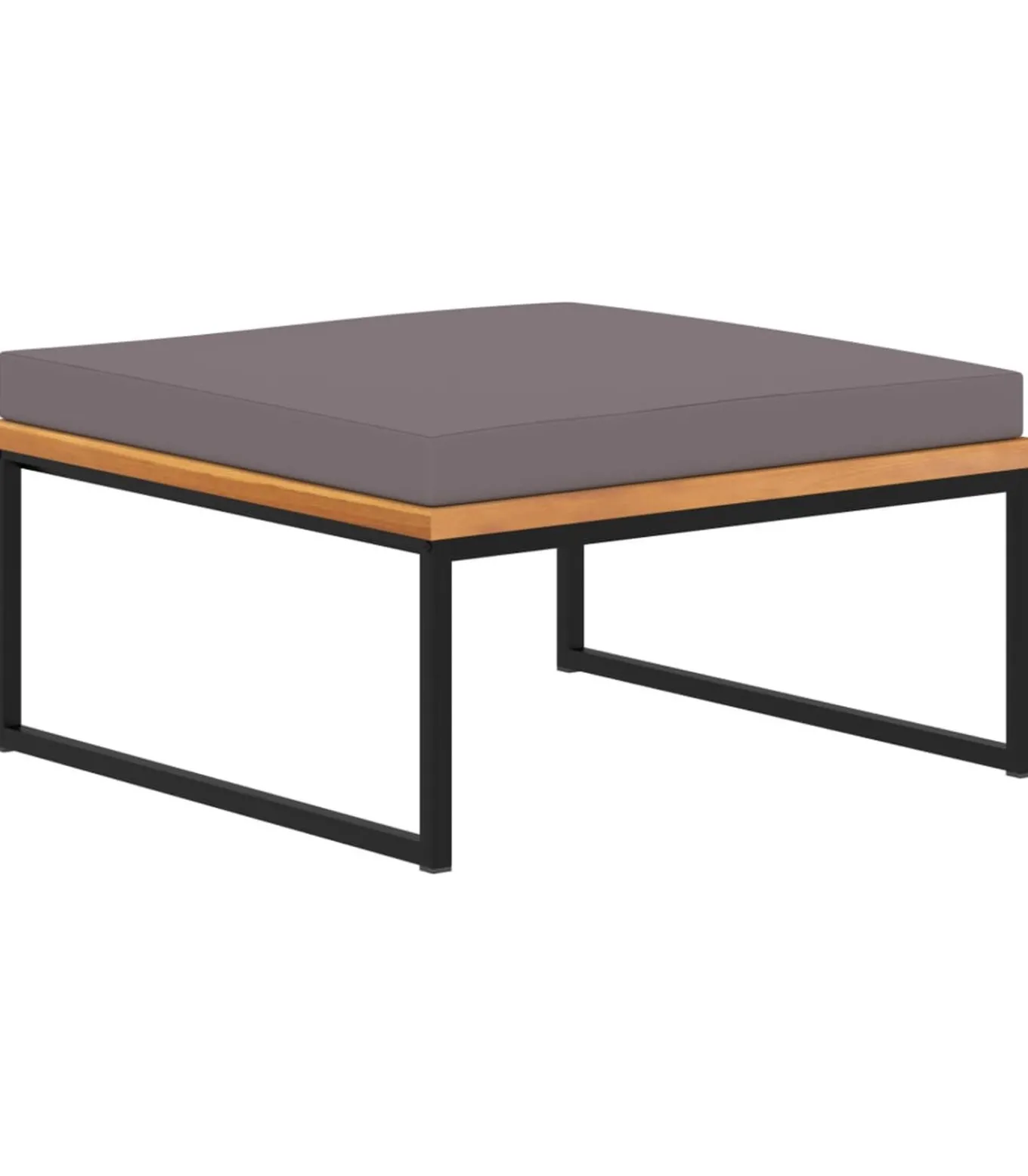 Voetensteun met kussen 66x66x36 cm acaciahout donkergrijs