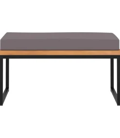 Voetensteun met kussen 66x66x36 cm acaciahout donkergrijs