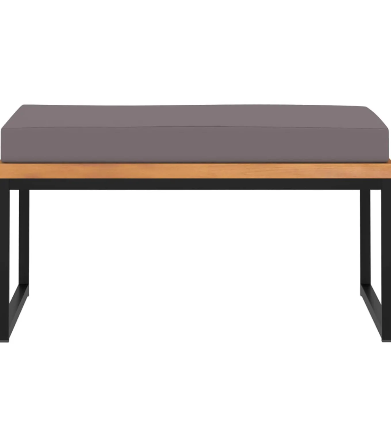 Voetensteun met kussen 66x66x36 cm acaciahout donkergrijs