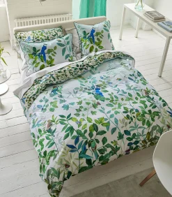 Volière Sky - Kussensloop in katoen satijn met print