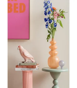 Voorraadpot Bird - Zachtroze - 22.5x11.8x20.7cm