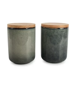 Voorraadpot 12xH15cm groen/blauw Meridian