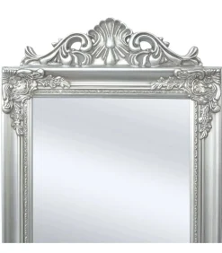 Vrijstaande spiegel Barok 160x40cm zilver