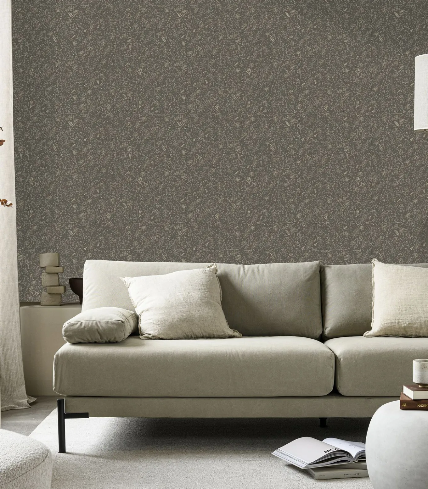 vtwonen Vliesbehang | Twigs Soil Gold