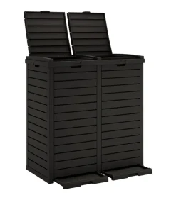 Vuilnisbak voor tuin 78x41x86 cm polypropeen zwart