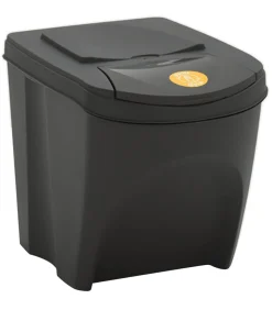 Vuilnisbakken 4 st stapelbaar 100 L polypropeen grijs