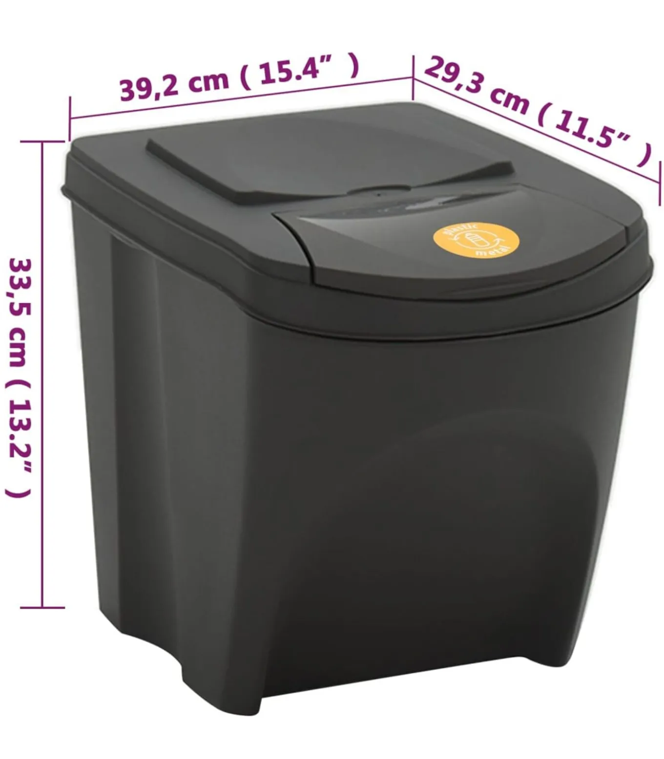 Vuilnisbakken 4 st stapelbaar 100 L polypropeen grijs