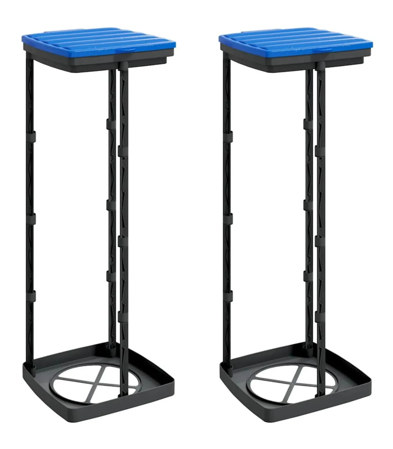 Vuilniszakhouders 2 st 120 L PP zwart en blauw