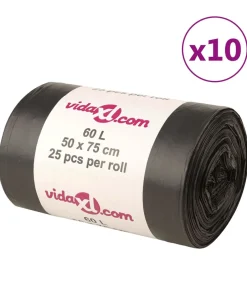Vuilniszakken 250 st 60 l zwart