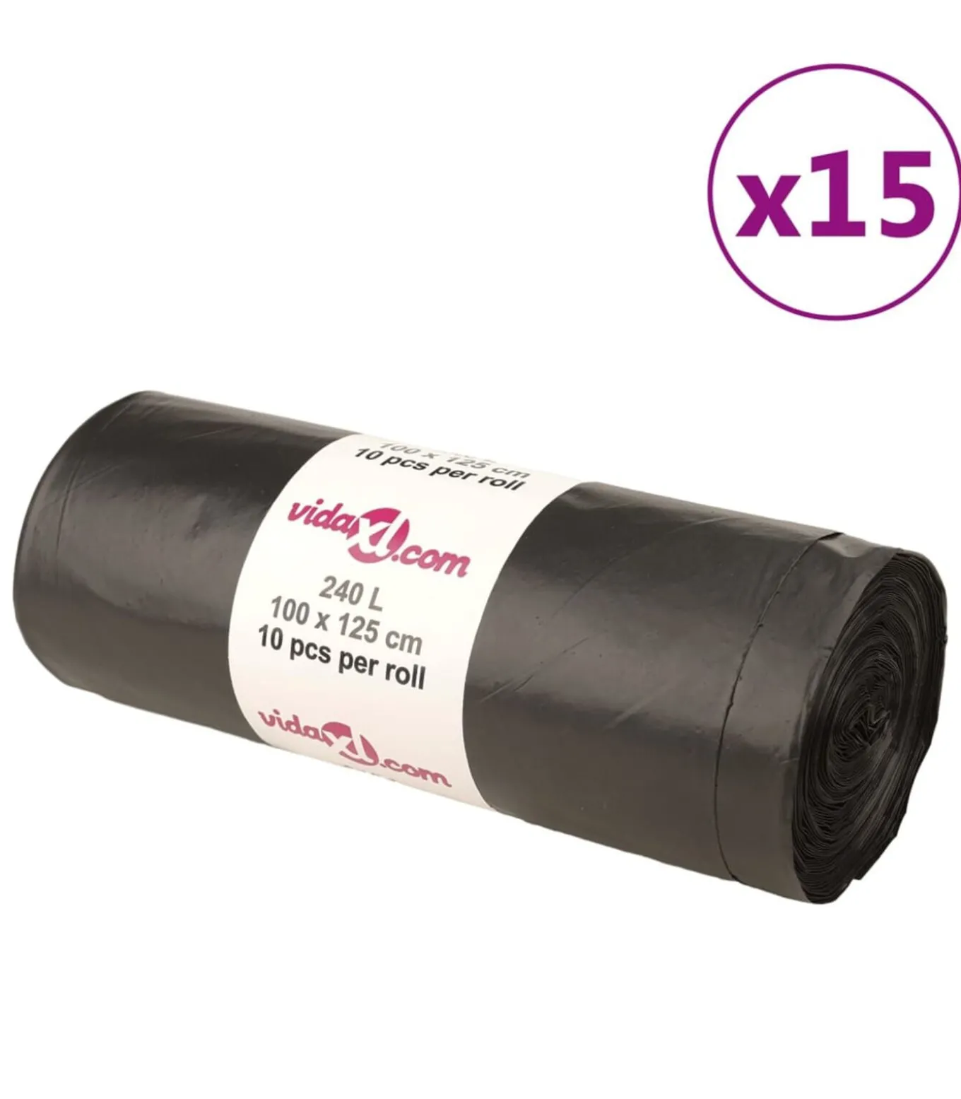 Vuilniszakken 150 st 240 l zwart