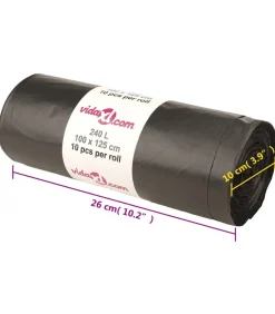Vuilniszakken 150 st 240 l zwart