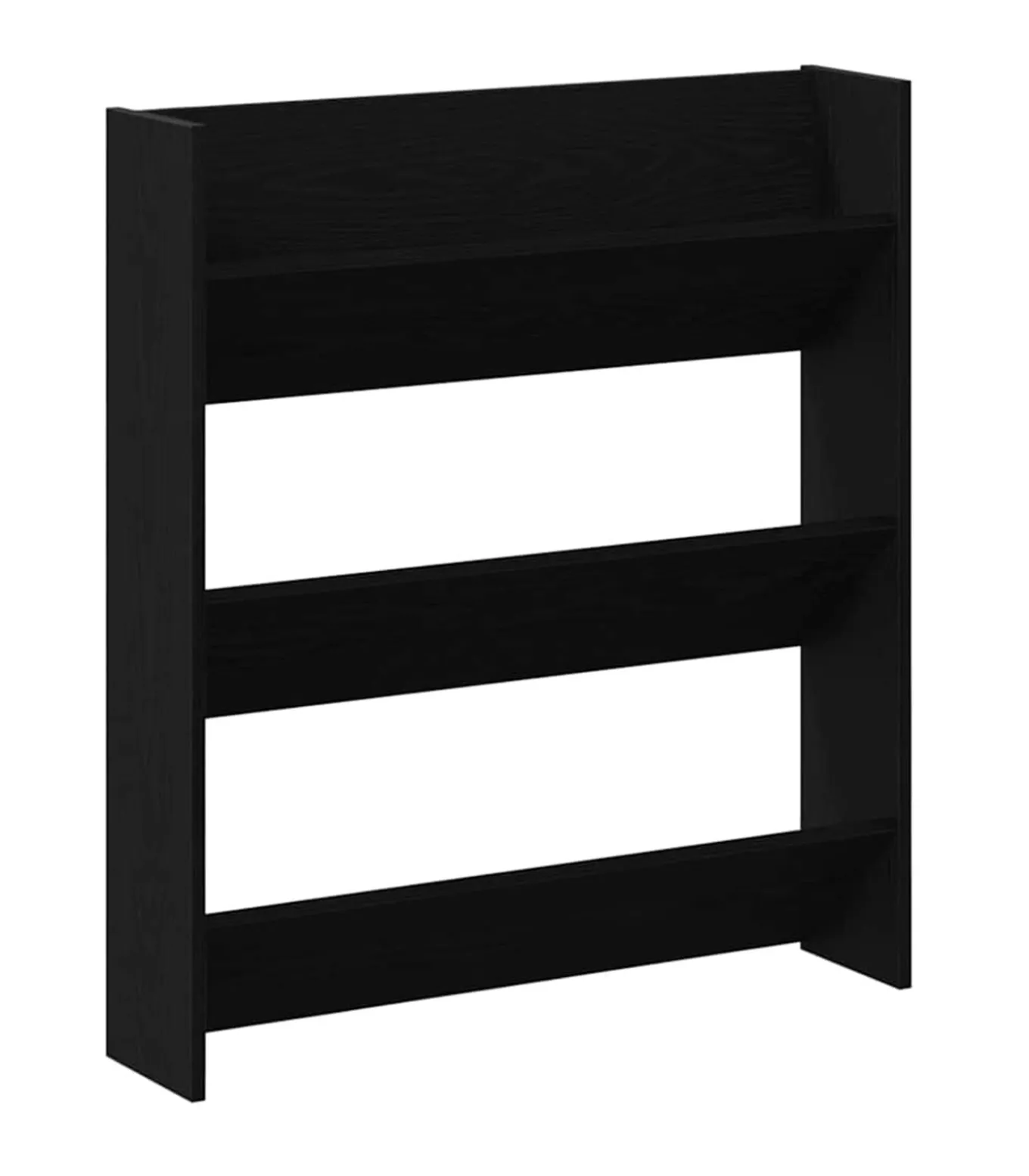 Wand Schoenkast 2 pcs Zwart eiken 80 x 18 x 90 cm Bewerkt hout