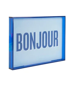 Wanddecoratie Bonjour Medium - Blauw - 3x31x22cm