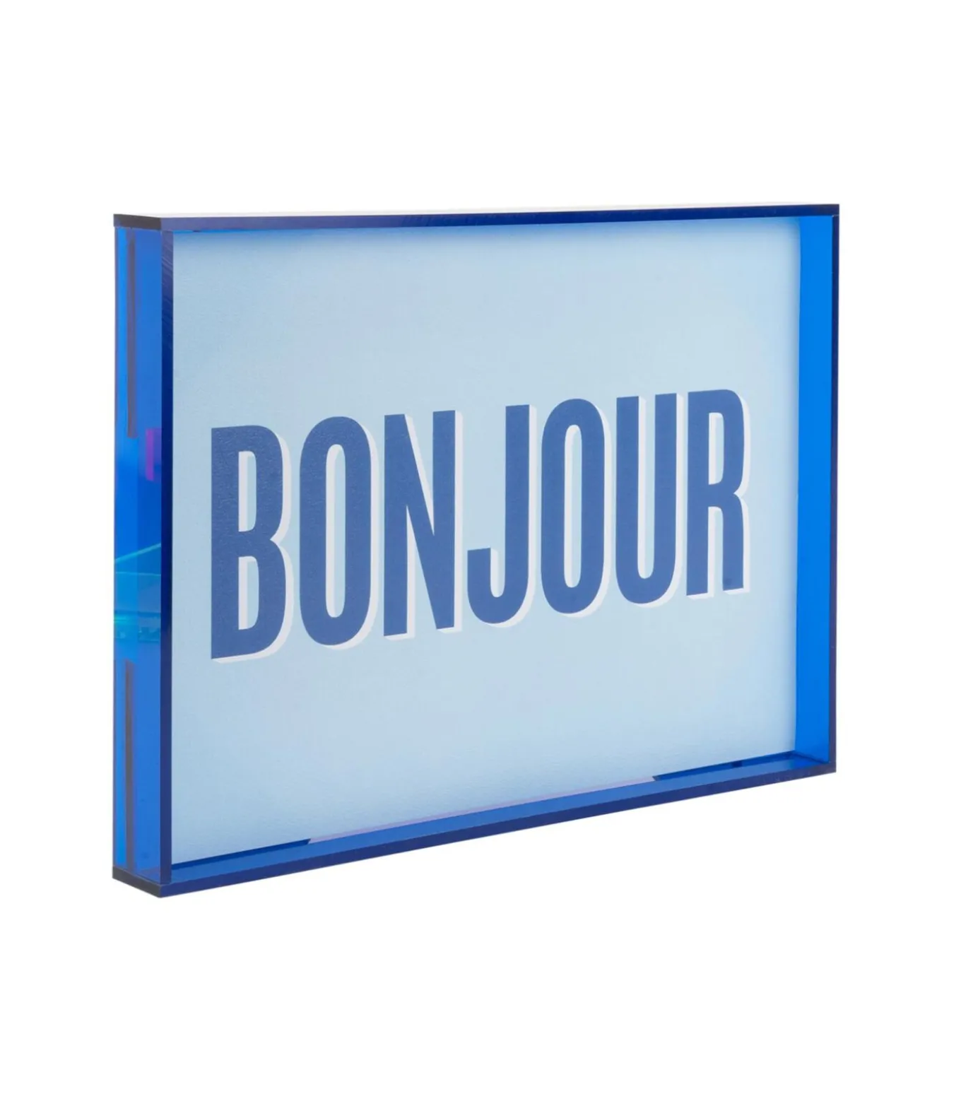 Wanddecoratie Bonjour Medium - Blauw - 3x31x22cm
