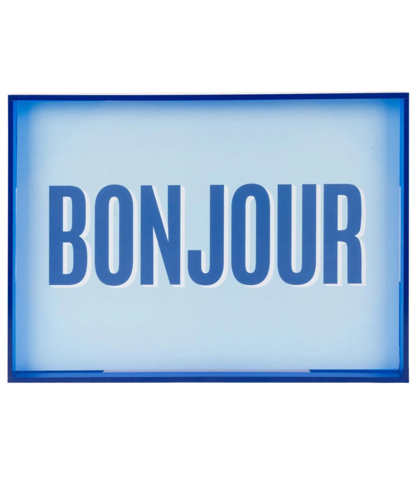 Wanddecoratie Bonjour Medium - Blauw - 3x31x22cm