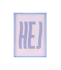 Wanddecoratie Hej Large - Paars - 3x31x41cm