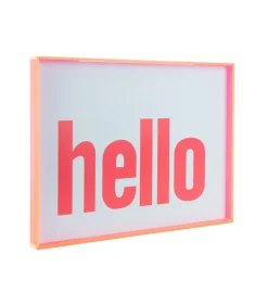 Wanddecoratie Hello Large - Roze - 3x41x31cm