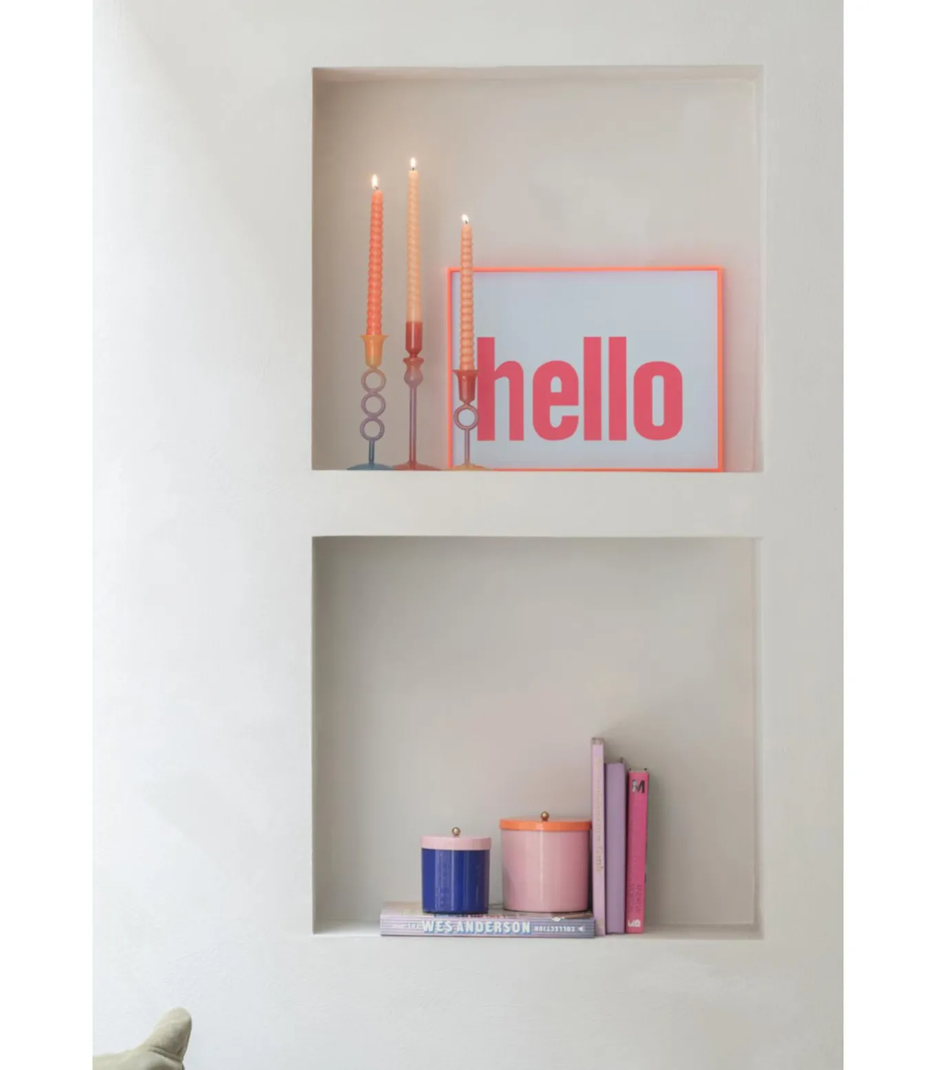 Wanddecoratie Hello Large - Roze - 3x41x31cm