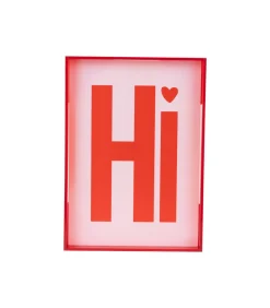 Wanddecoratie Hi Medium - Rood - 3x22x31cm