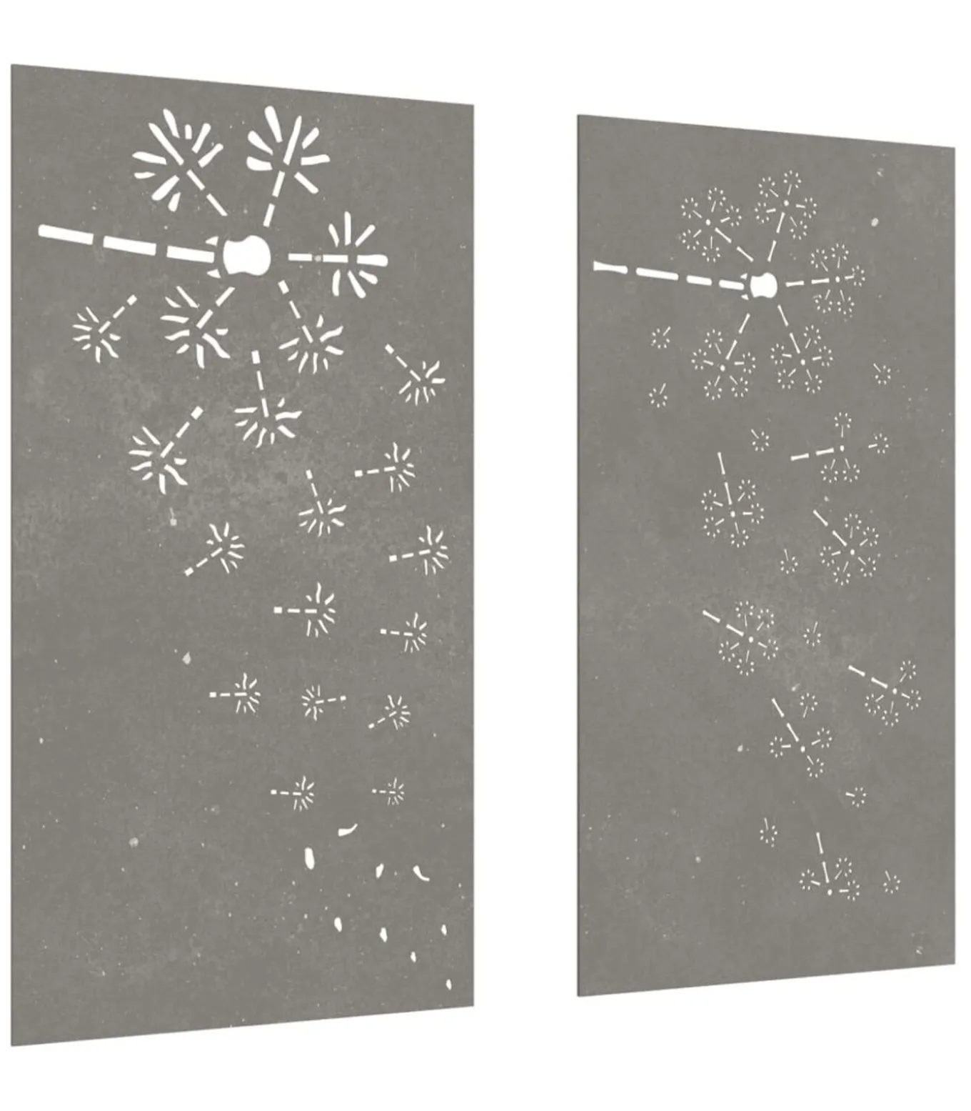 Wanddecoratie tuin 2 st bloemenontwerp 105x55 cm cortenstaal