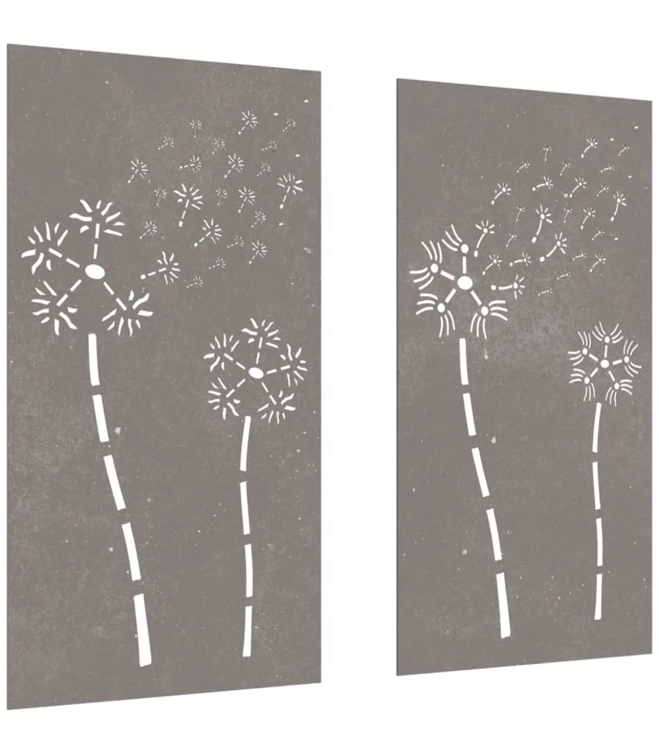 Wanddecoratie tuin 2 st bloemenontwerp 105x55 cm cortenstaal