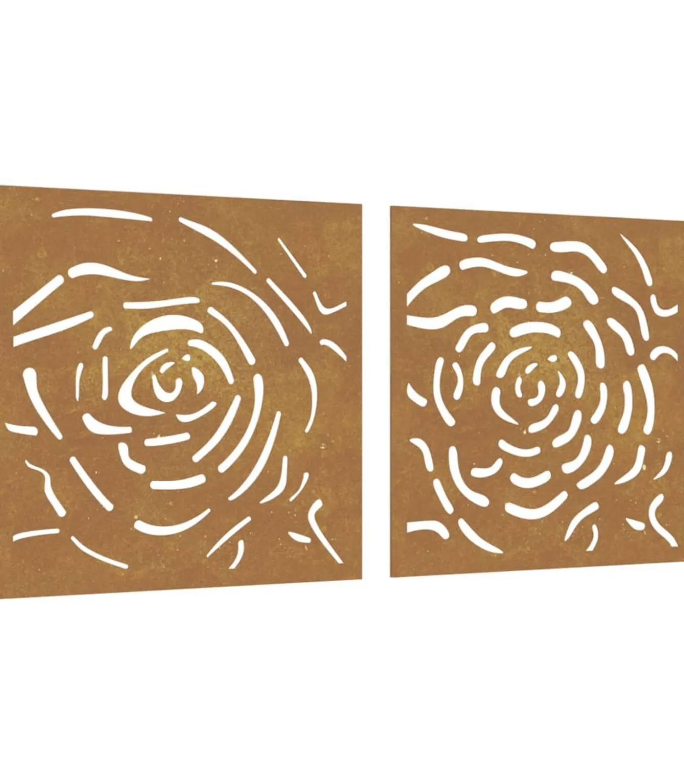 Wanddecoratie tuin 2 st rozenontwerp 55x55 cm cortenstaal