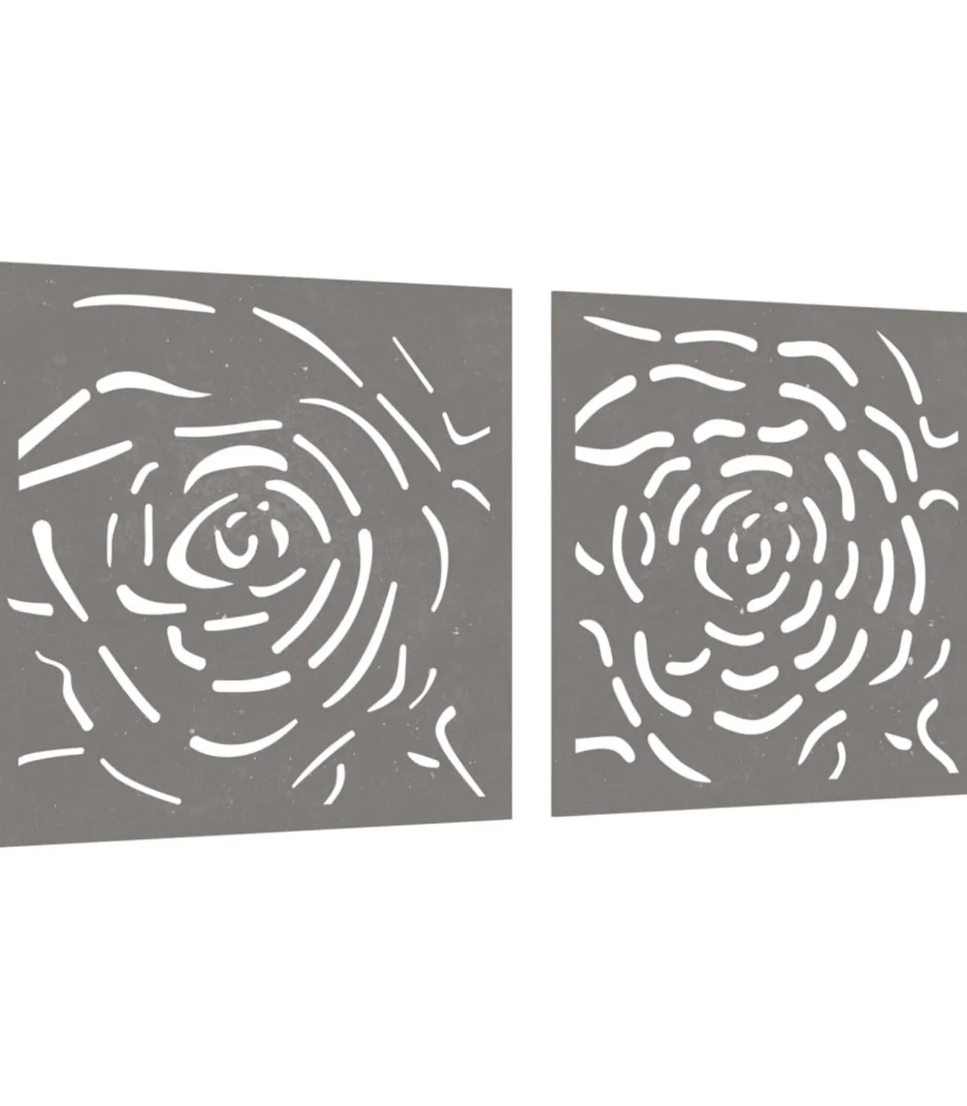 Wanddecoratie tuin 2 st rozenontwerp 55x55 cm cortenstaal