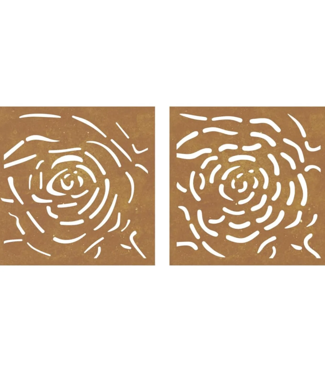 Wanddecoratie tuin 2 st rozenontwerp 55x55 cm cortenstaal
