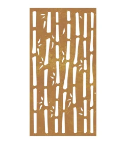Wanddecoratie tuin bamboe-ontwerp 105x55 cm cortenstaal