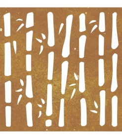 Wanddecoratie tuin bamboe-ontwerp 55x55 cm cortenstaal