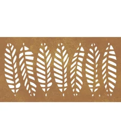 Wanddecoratie tuin bladontwerp 105x55 cm cortenstaal