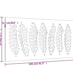 Wanddecoratie tuin bladontwerp 105x55 cm cortenstaal