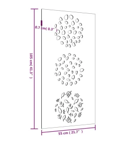 Wanddecoratie tuin bladontwerp 105x55 cm cortenstaal