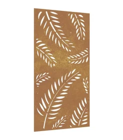 Wanddecoratie tuin bladontwerp 105x55 cm cortenstaal