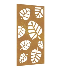Wanddecoratie tuin bladontwerp 105x55 cm cortenstaal