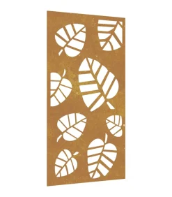 Wanddecoratie tuin bladontwerp 105x55 cm cortenstaal
