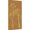 Wanddecoratie tuin bloemenontwerp 105x55 cm cortenstaal