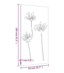 Wanddecoratie tuin bloemenontwerp 105x55 cm cortenstaal