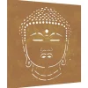 Wanddecoratie tuin boeddhahoofd-ontwerp 55x55 cm cortenstaal
