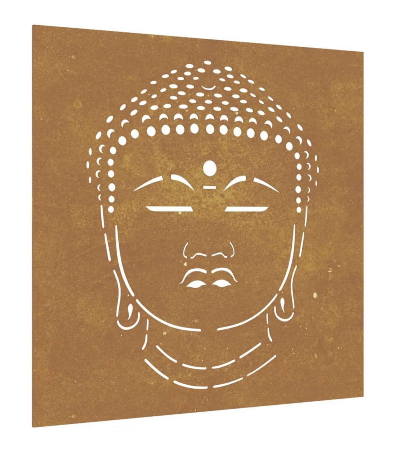 Wanddecoratie tuin boeddhahoofd-ontwerp 55x55 cm cortenstaal