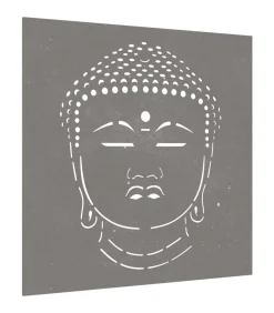 Wanddecoratie tuin boeddhahoofd-ontwerp 55x55 cm cortenstaal