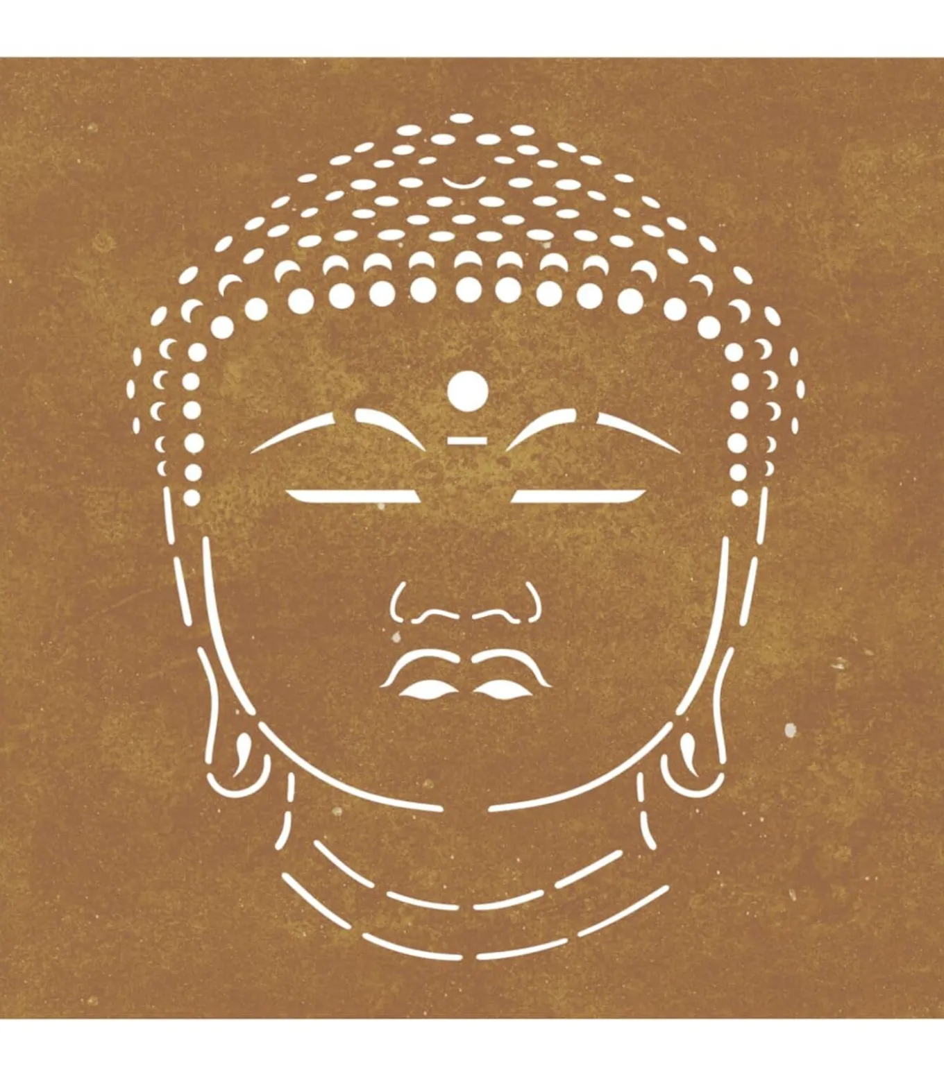 Wanddecoratie tuin boeddhahoofd-ontwerp 55x55 cm cortenstaal