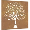 Wanddecoratie tuin boomontwerp 55x55 cm cortenstaal