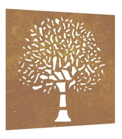 Wanddecoratie tuin boomontwerp 55x55 cm cortenstaal