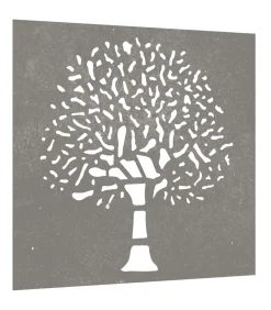 Wanddecoratie tuin boomontwerp 55x55 cm cortenstaal
