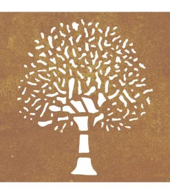 Wanddecoratie tuin boomontwerp 55x55 cm cortenstaal