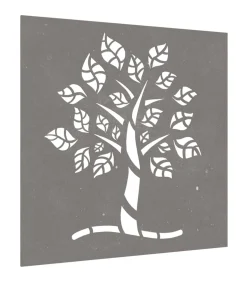 Wanddecoratie tuin boomontwerp 55x55 cm cortenstaal