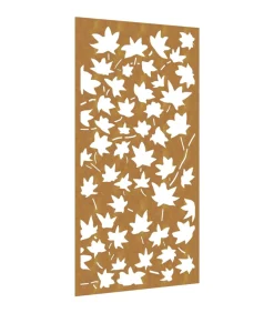 Wanddecoratie tuin esdoornbladontwerp 105x55 cm cortenstaal