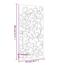 Wanddecoratie tuin esdoornbladontwerp 105x55 cm cortenstaal
