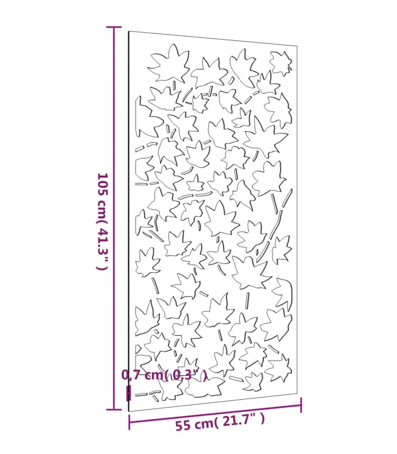 Wanddecoratie tuin esdoornbladontwerp 105x55 cm cortenstaal